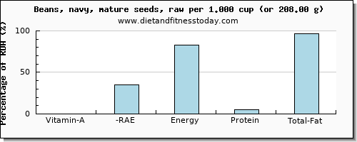 vitamin a, rae and nutritional content in vitamin a in navy beans